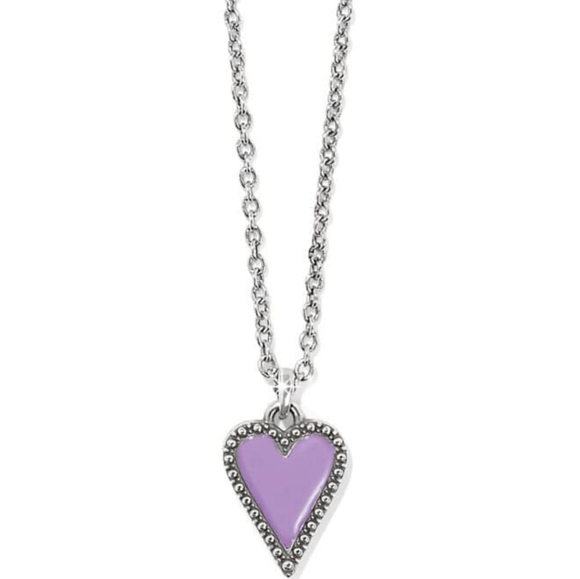 Brighton Jewelry - New Brighton Dazzling Love Petite Heart Necklace in Lilac, NWT